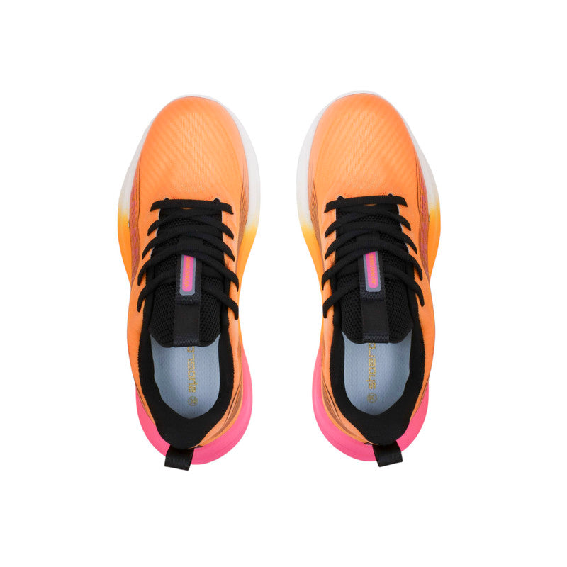 PU Leather Gradient Running Sneakers - Orange