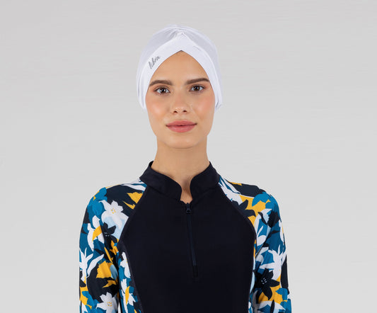 Sleek Swim Turban - White