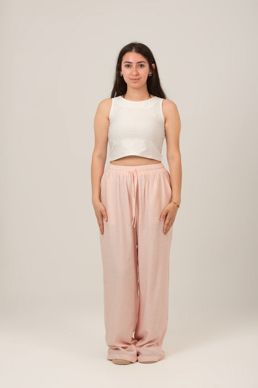 Linen High Waist Pants