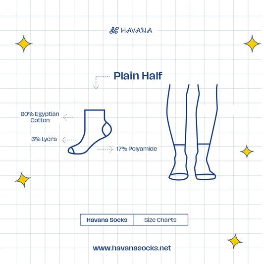 Plain half 3 colors pack socks