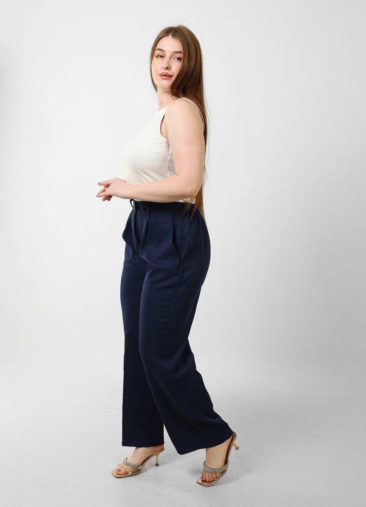 Loose Fit Trousers - Navy