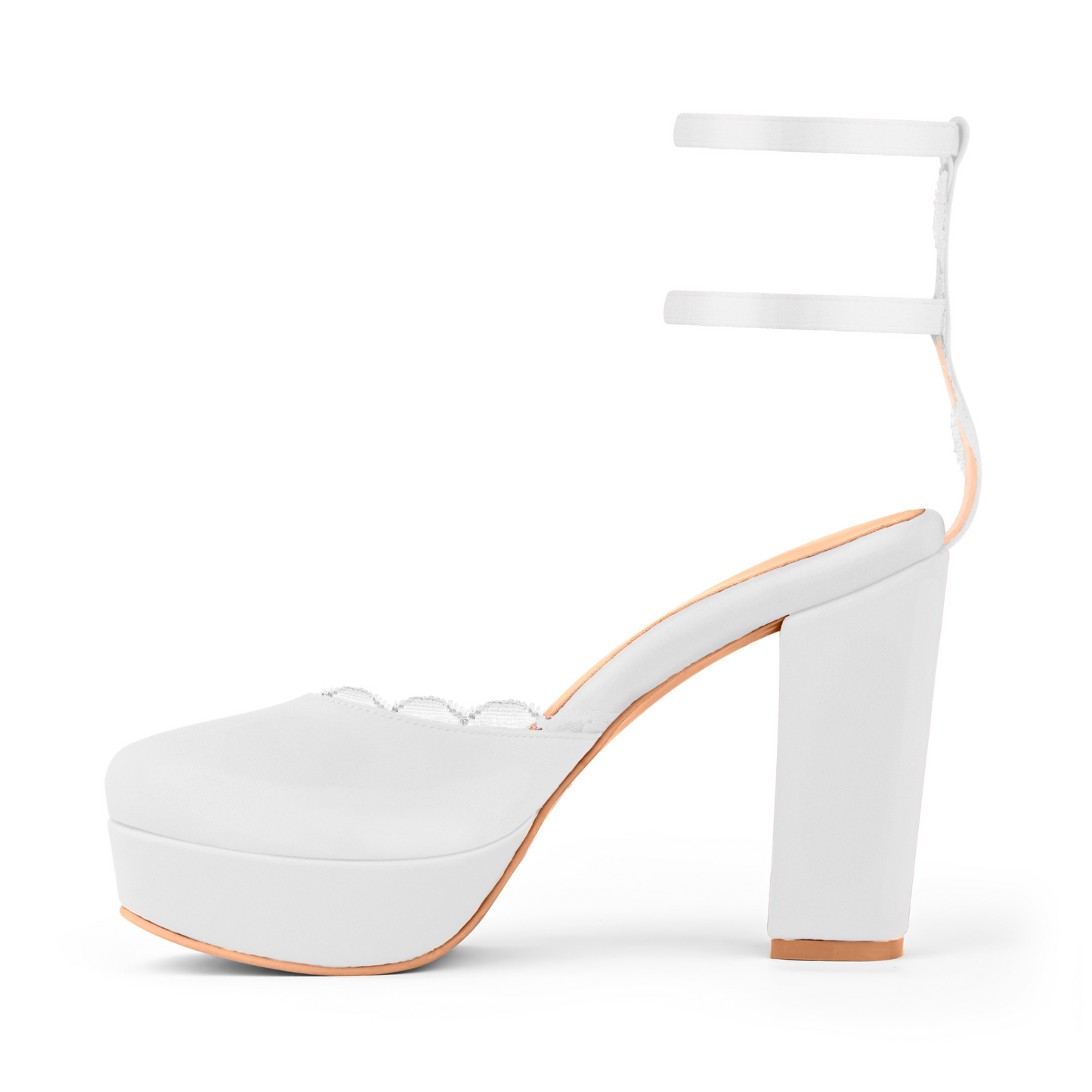 MISTICA WHITE PLATFORM HEELS (Pre-Order)