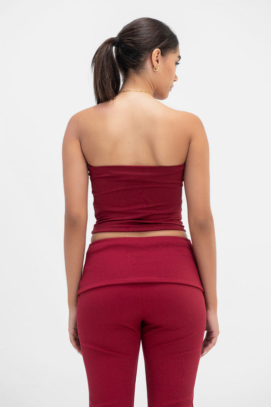 Lycra Tube Top - Burgundy