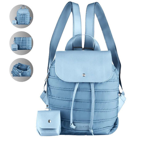 Bee Waterproof Two Toned Backpack - Sky Blue