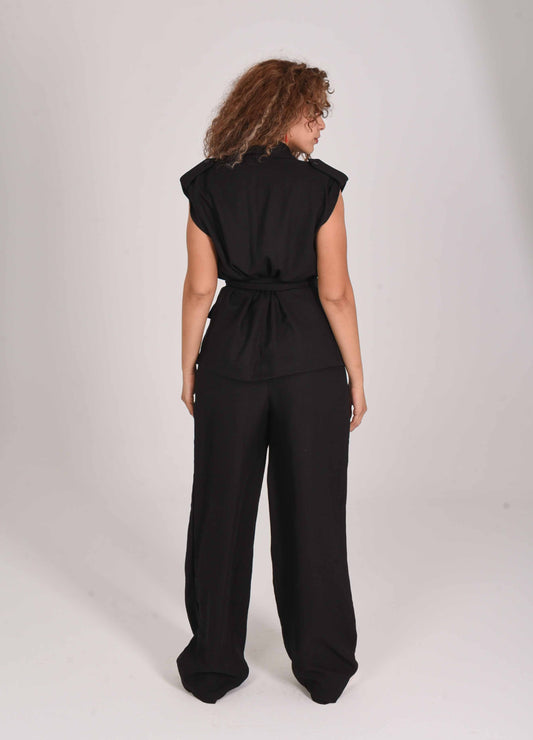 Soft Blended Linen Belted set