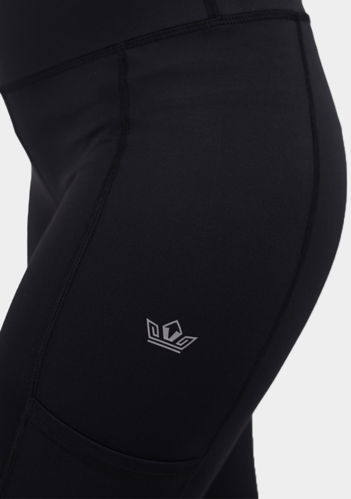 Poly-Spandex High-Waist Sports Leggings – Black