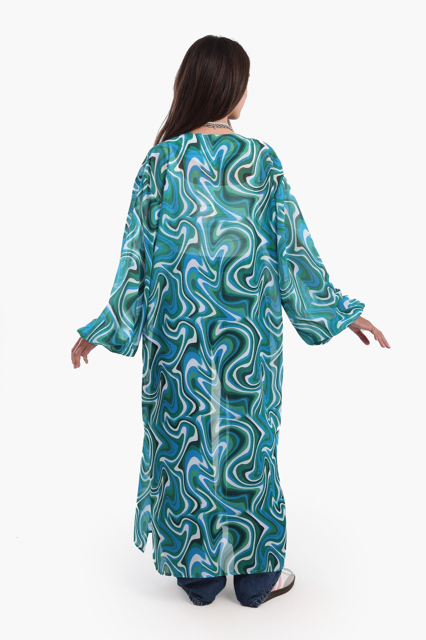 Colored Midi Length Kimono