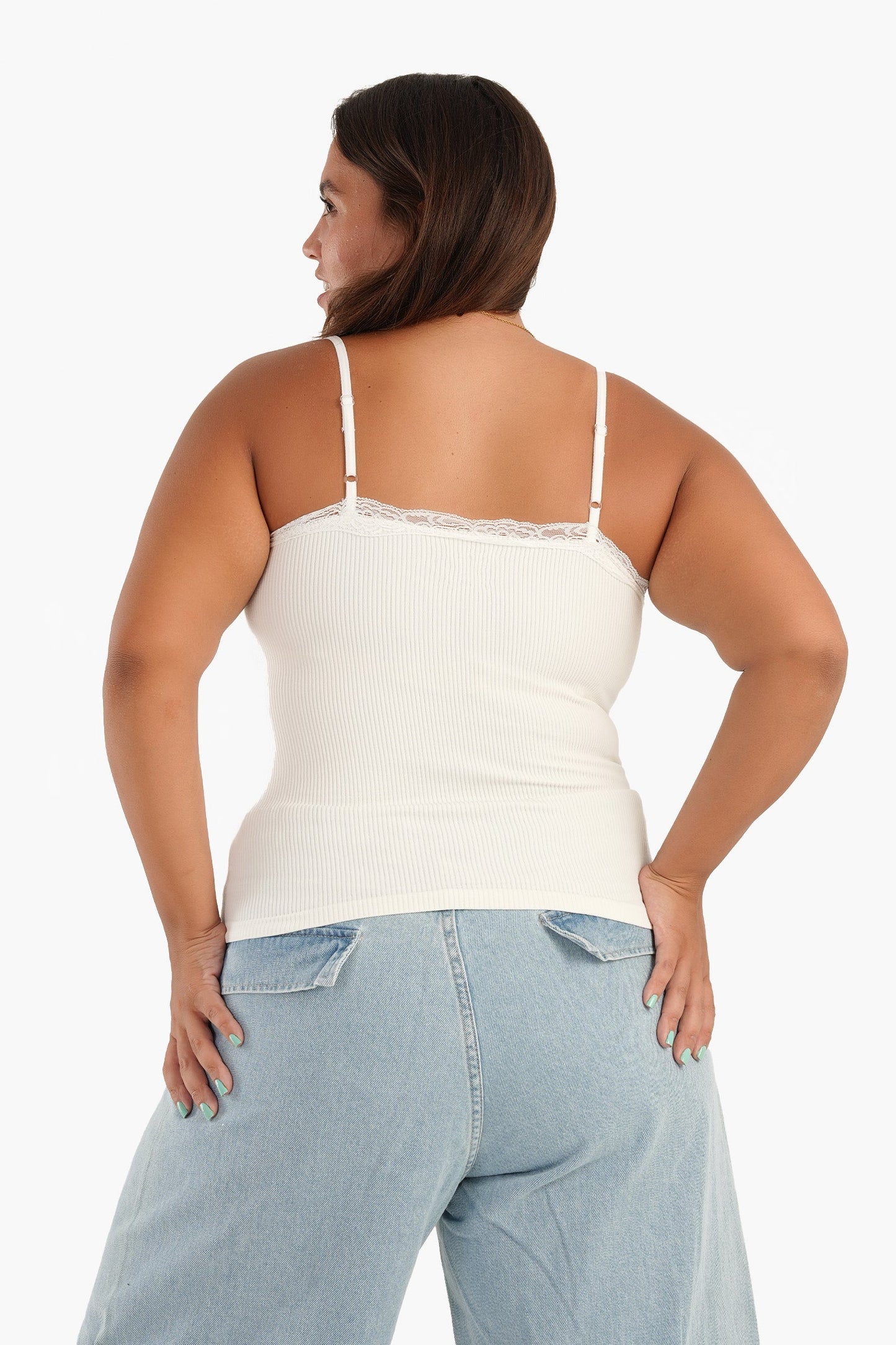 Microfiber Sleeveless Top with Lace