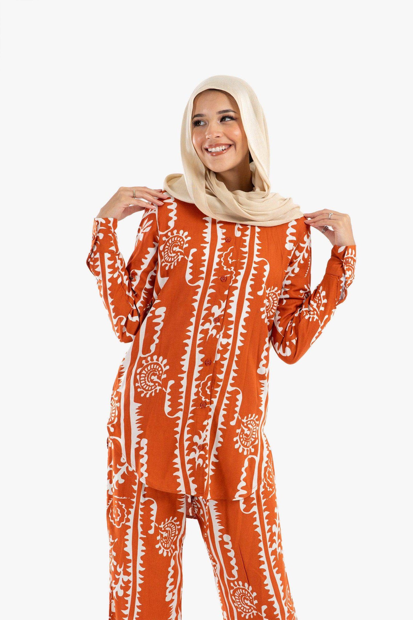 Collared Neck Lounge Shirt - Carina - كارينا