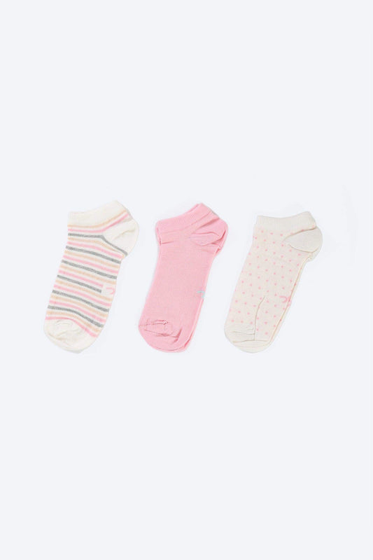 Cotton Ankle Socks - 3 Pairs - Carina - كارينا