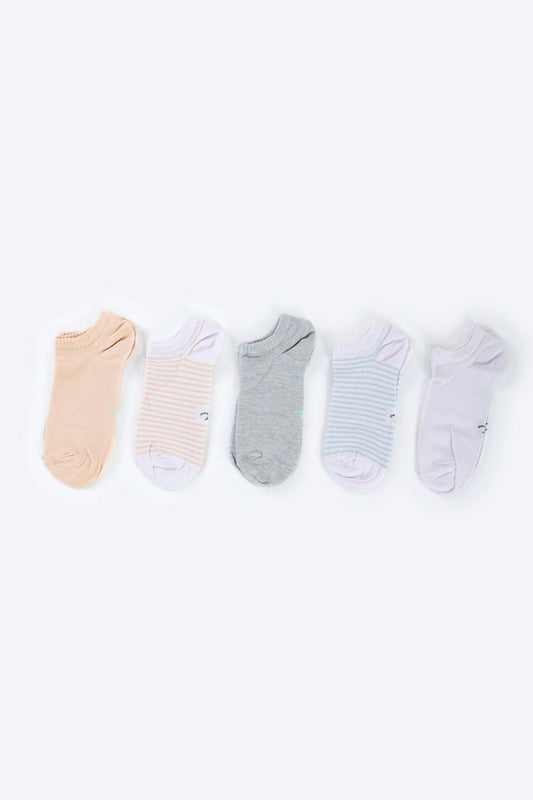 Cotton Ankle Socks - 5 Pairs - Carina - كارينا