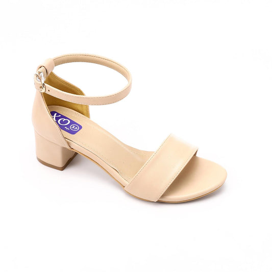 Faux leather Ankle Strap Sandal - Beige