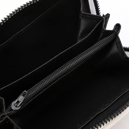 Synthetic Leather Zipped Wallet - Black