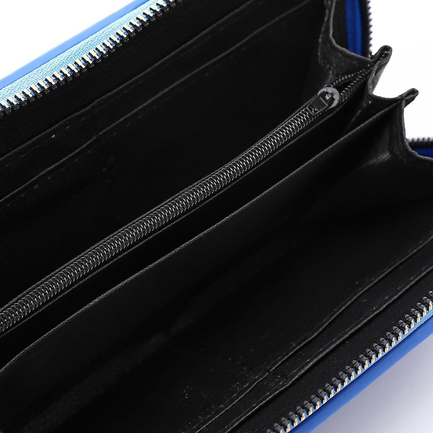 Synthetic Leather Zipped Wallet - Navy