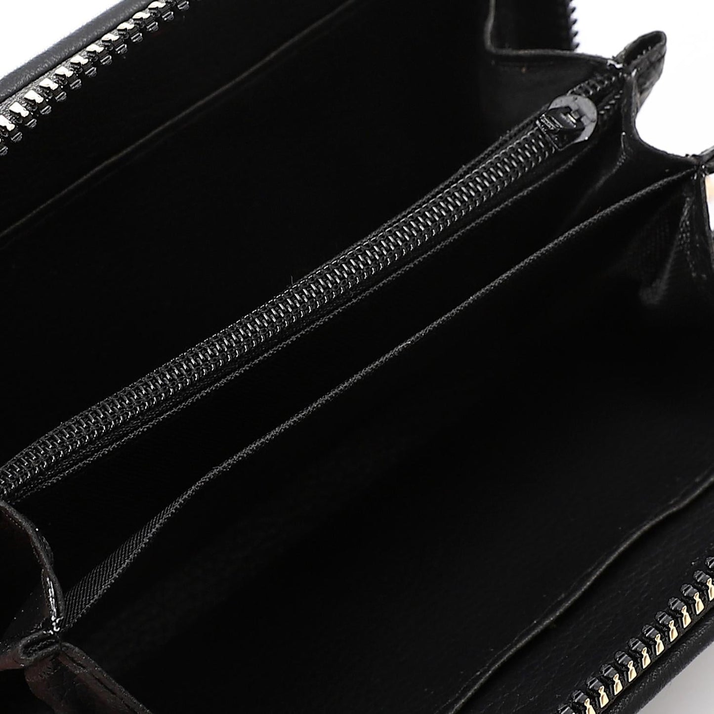 Synthetic Leather Zipped Wallet - Black