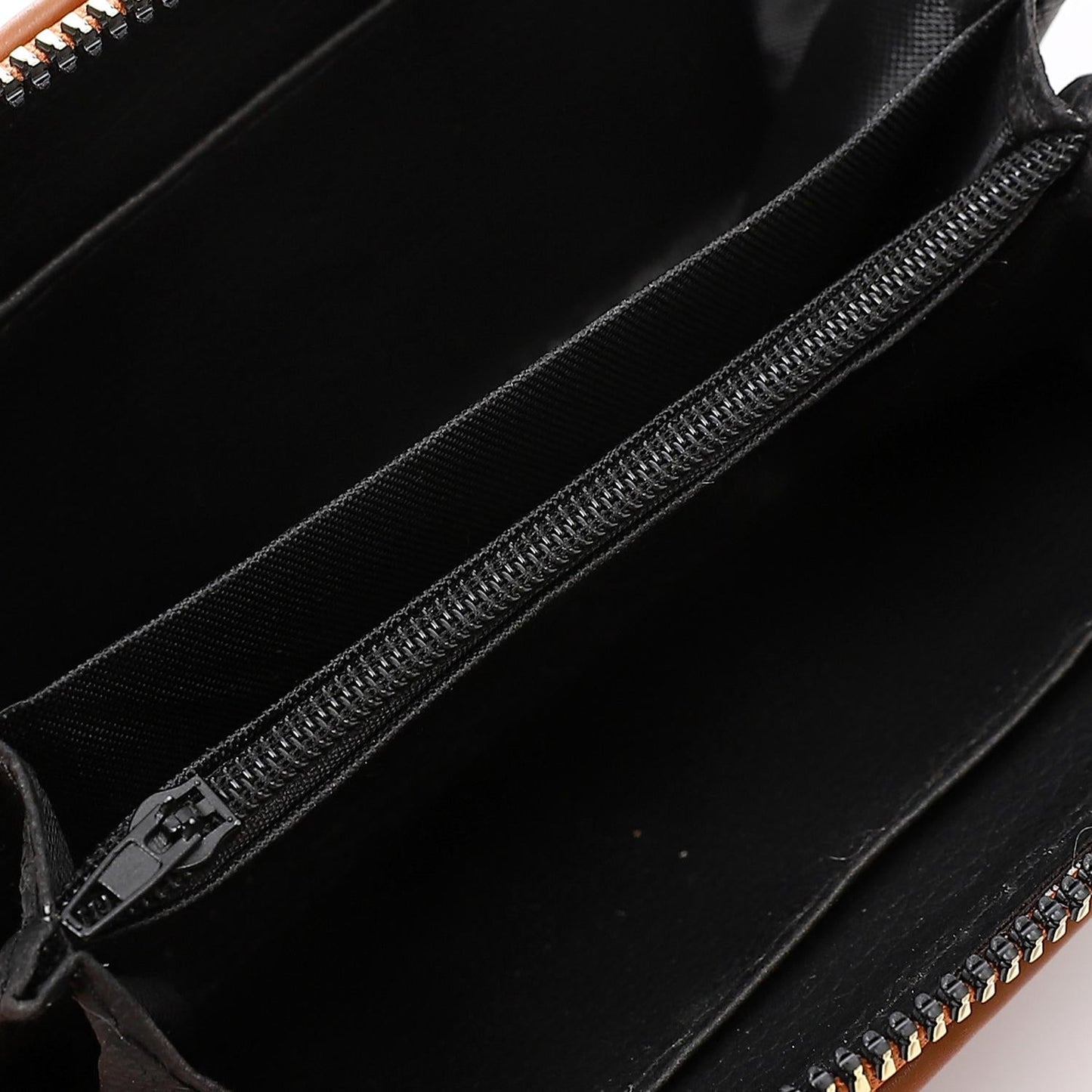 Synthetic Leather Zipped Wallet - Coffee