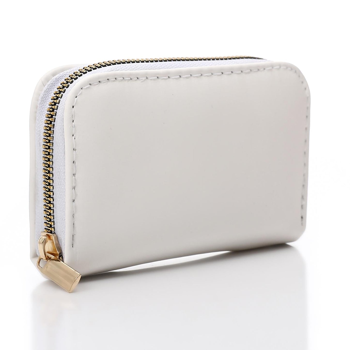 Synthetic Leather Zipped Wallet - White