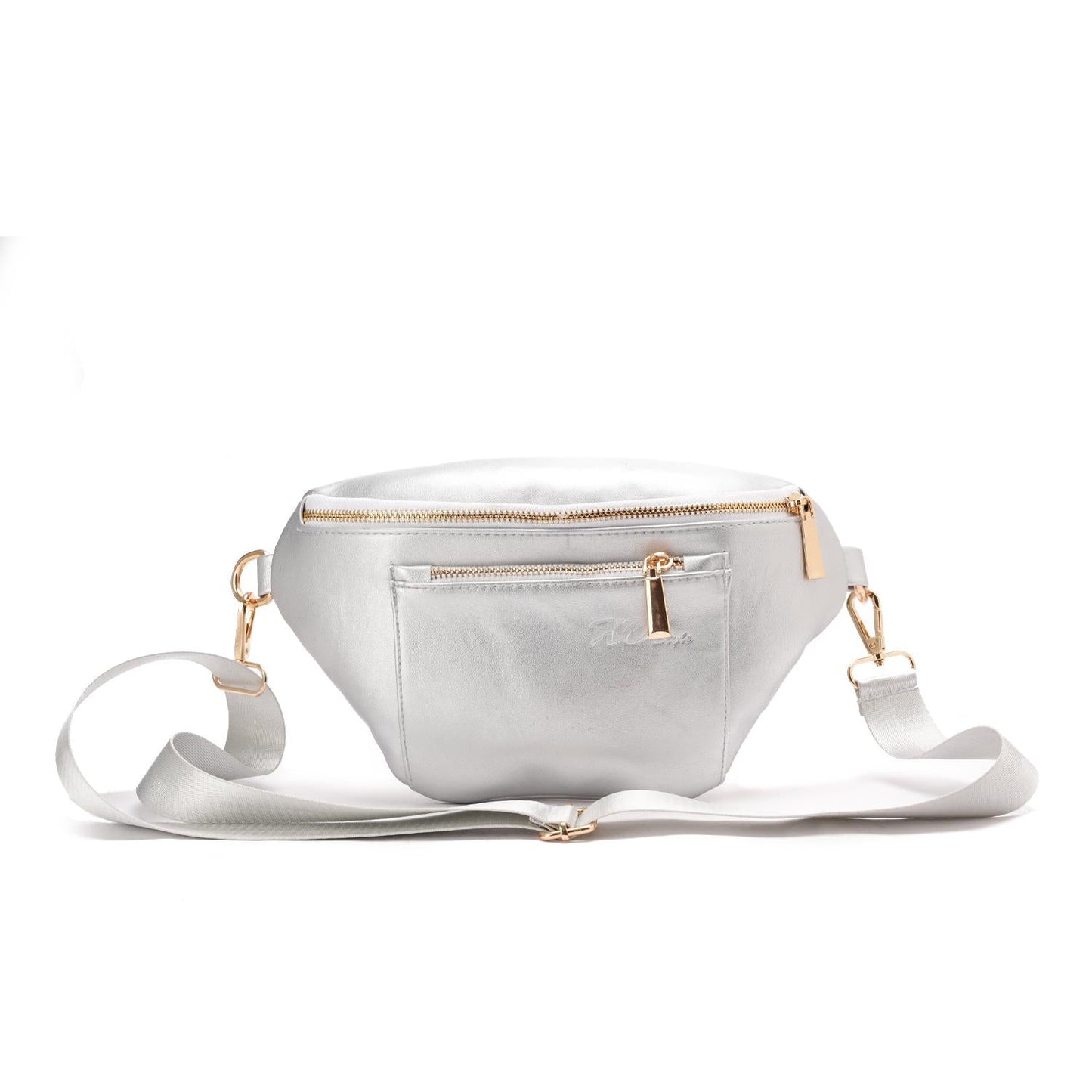 Faux Leather Fanny Bag - Silver