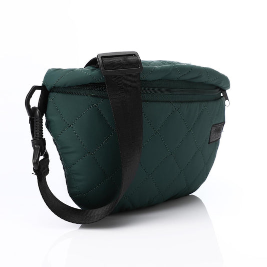 Synthetic Crossbody Waist Bag - Dark Green