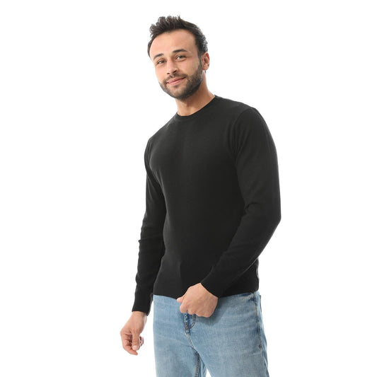 Wool Mélange Sweater - Black