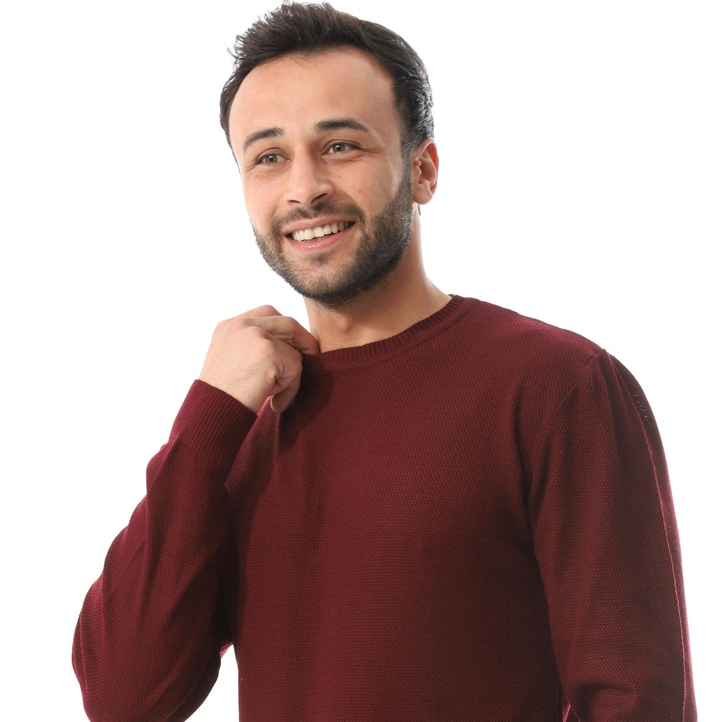 Wool Mélange Sweater - Burgundy