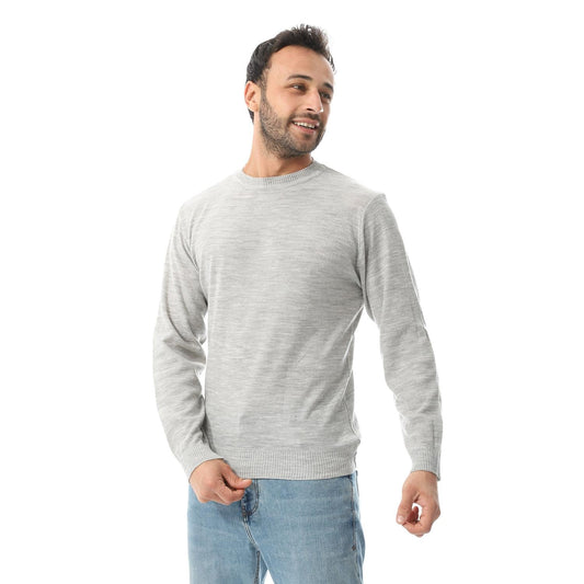 Wool Mélange Sweater - Light Grey