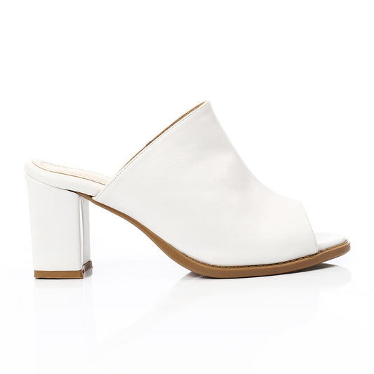 Leather Mule - White