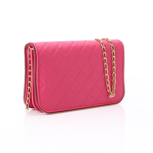 Faux Leather Shoulder Cross Bag - Pink