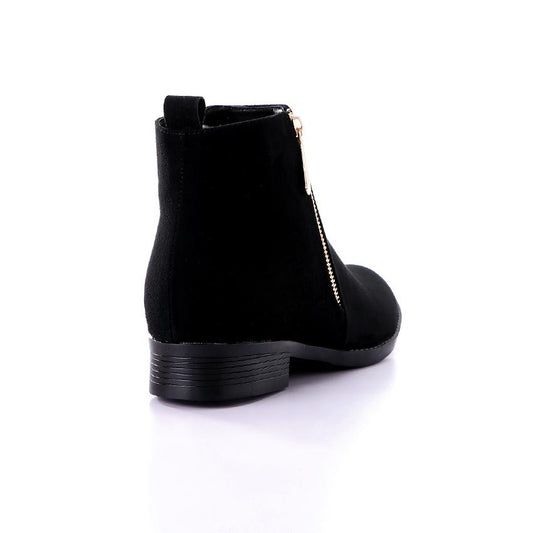 Suede Ankle Boots - Black