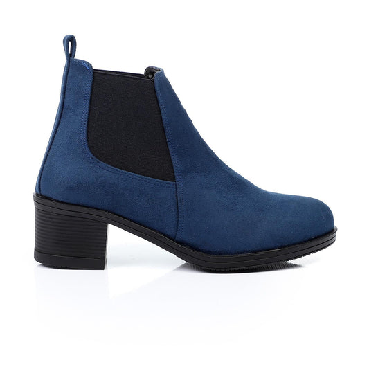 Leather Ankle Boot - Blue