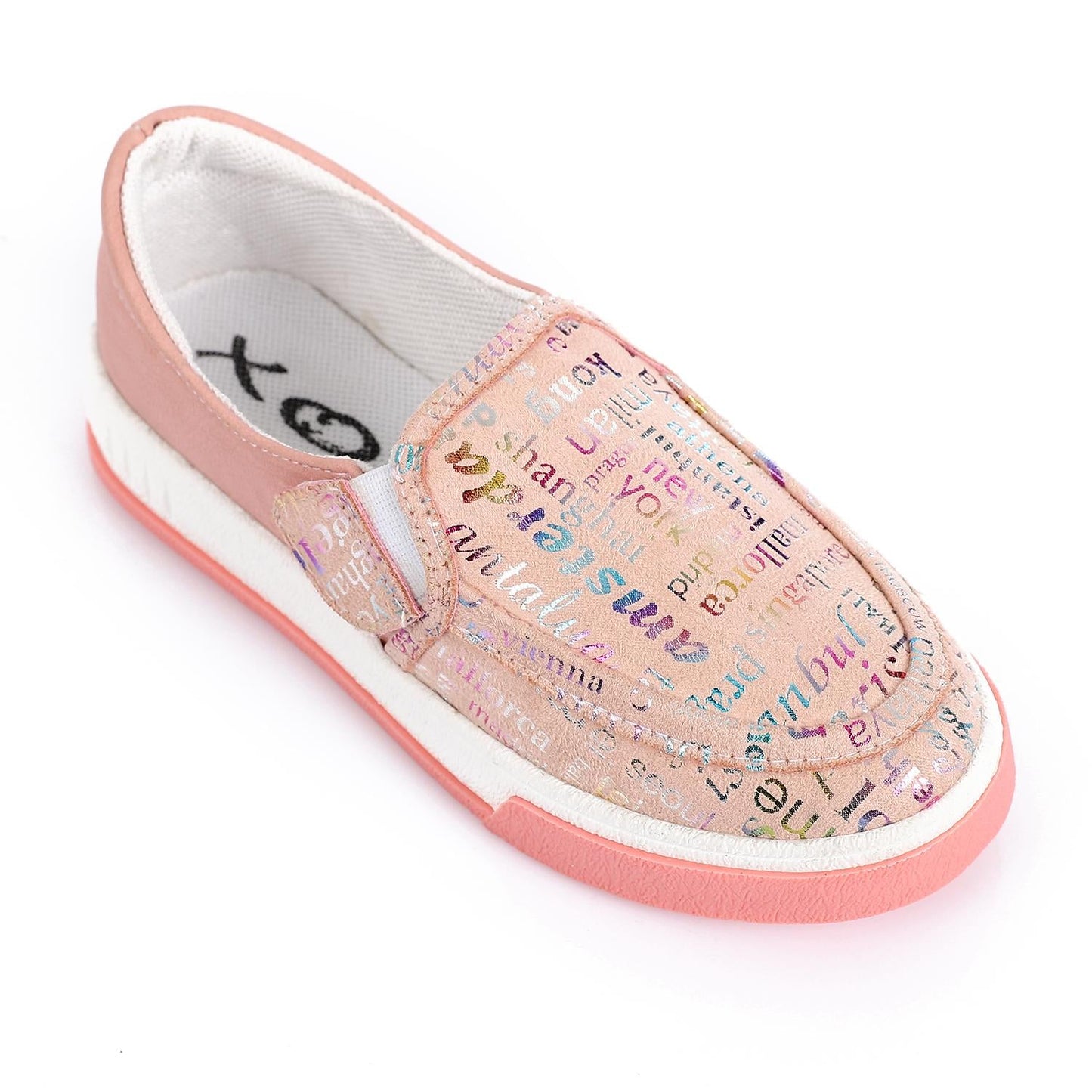 Leather Printed Slip-On Sneakers – Pink