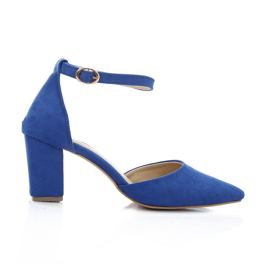Suede Fashionable Shoes Heels - Blue