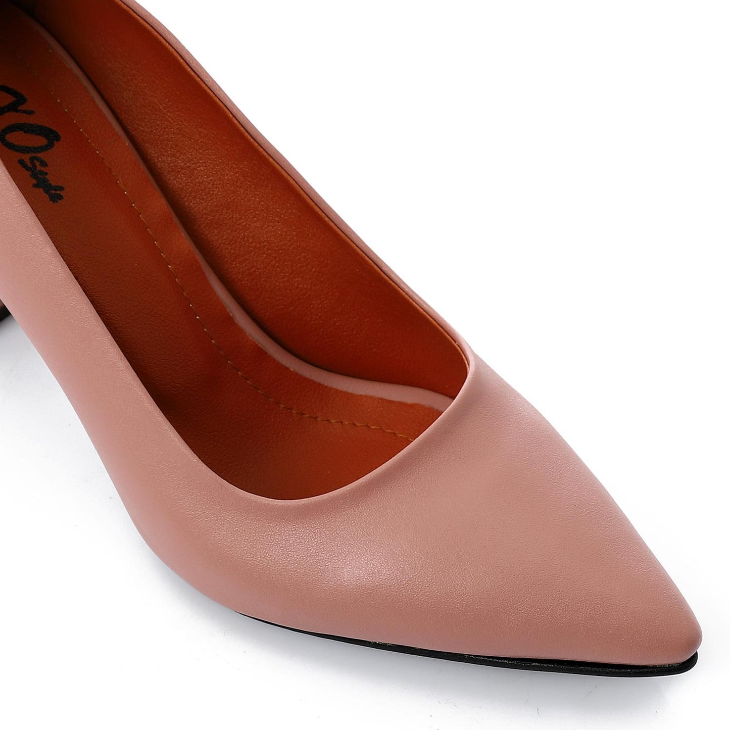 Faux Leather Solid Block Heel Pumps – Pink