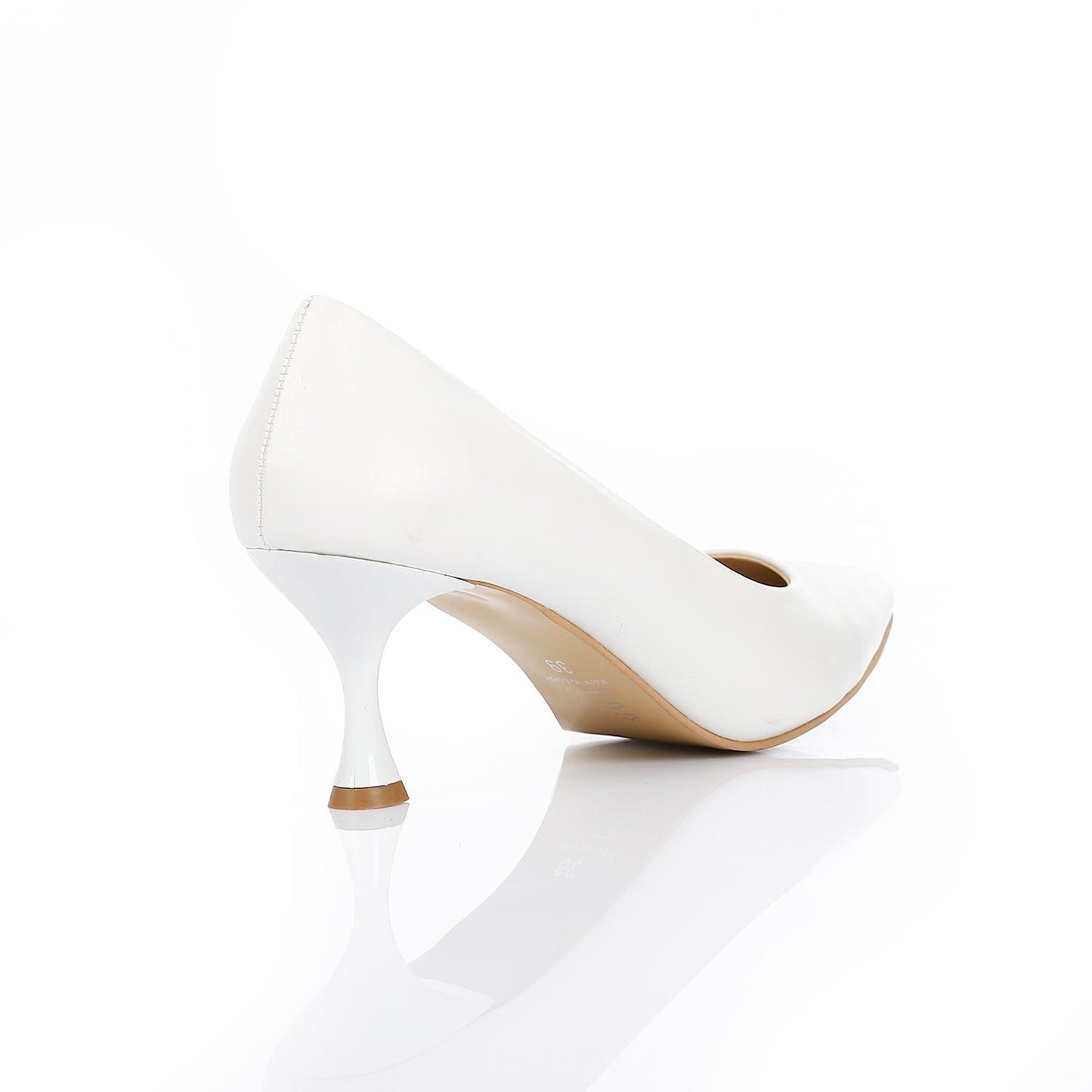 Leather Solid Pumps – White