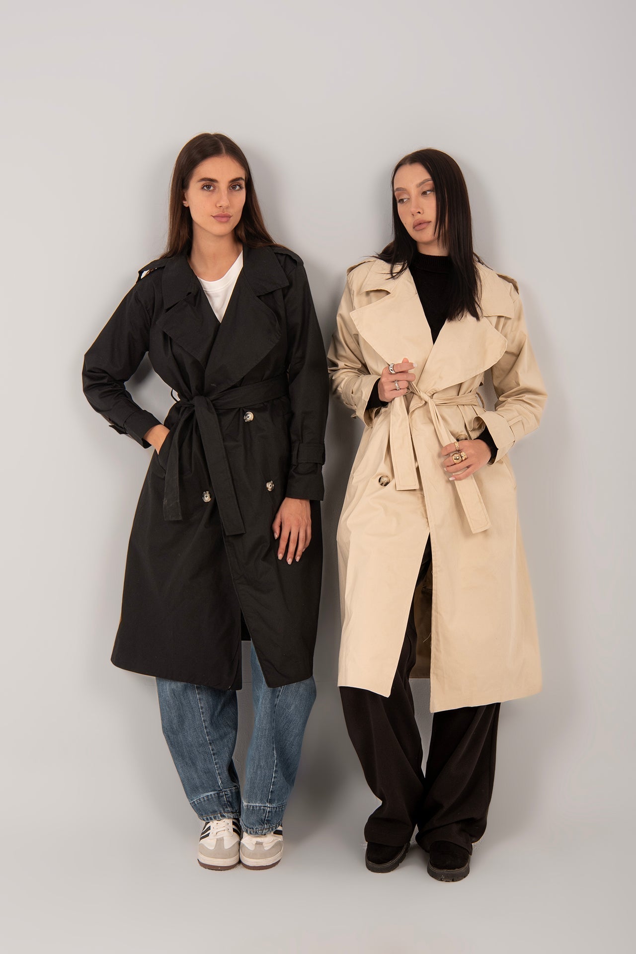 Relaxed Fit Long Trench Coat