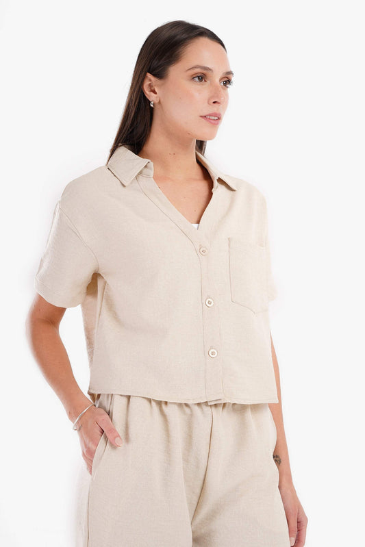 Linen Lounge Shirt - Carina - كارينا
