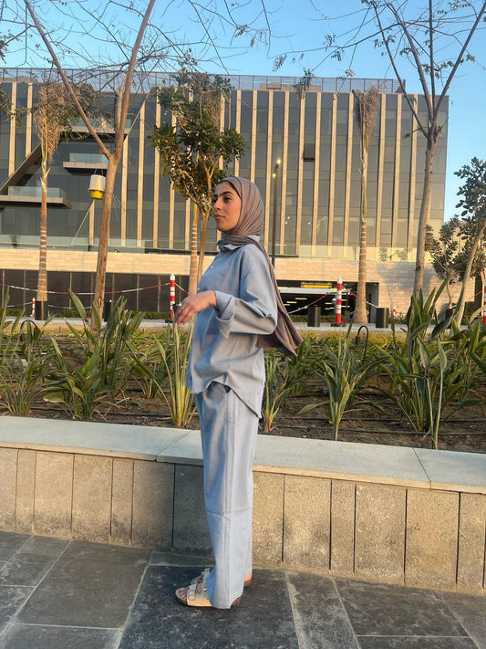 Linen Chic Comfort Set - Baby Blue