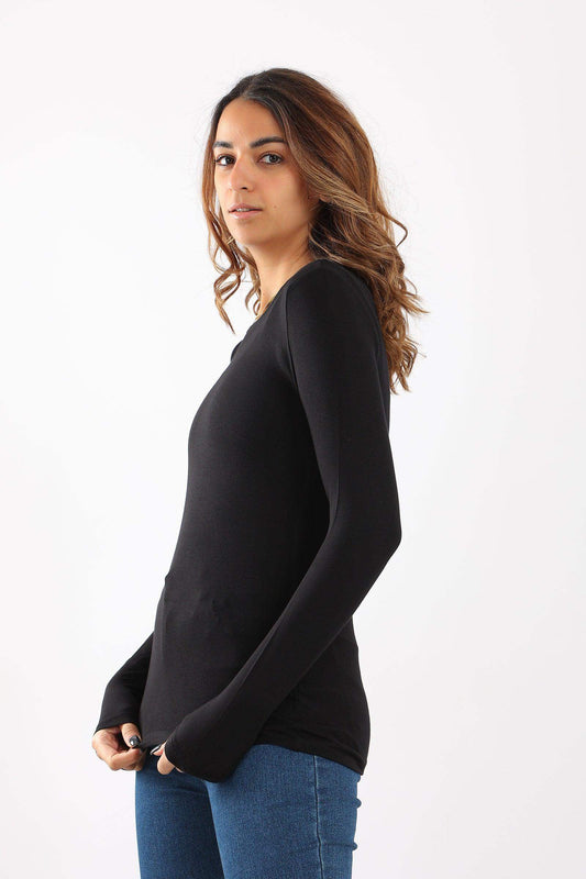 Long Sleeves Viscose Top - Carina - كارينا