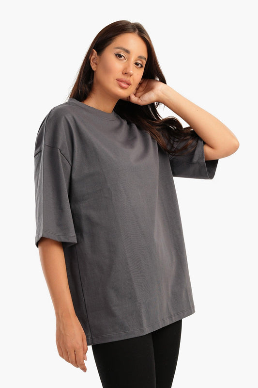 Oversized Plain Lounge T-Shirt - Carina - كارينا