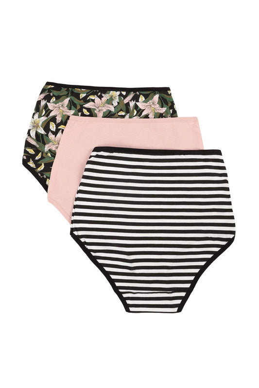 Pack of 3 Colored Full Brief - Carina - كارينا