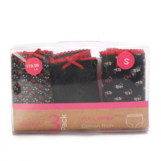 Pack of 3 Cotton Full Brief - Carina - كارينا