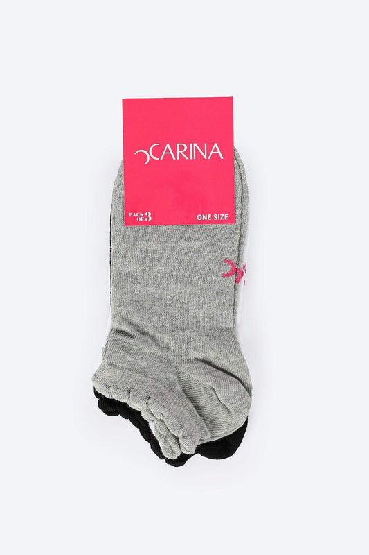 Pack of 3 Cotton Socks - Carina - كارينا