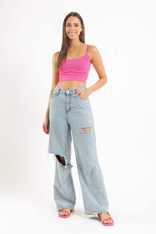 Spaghetti Straps Cropped Top - Carina - كارينا