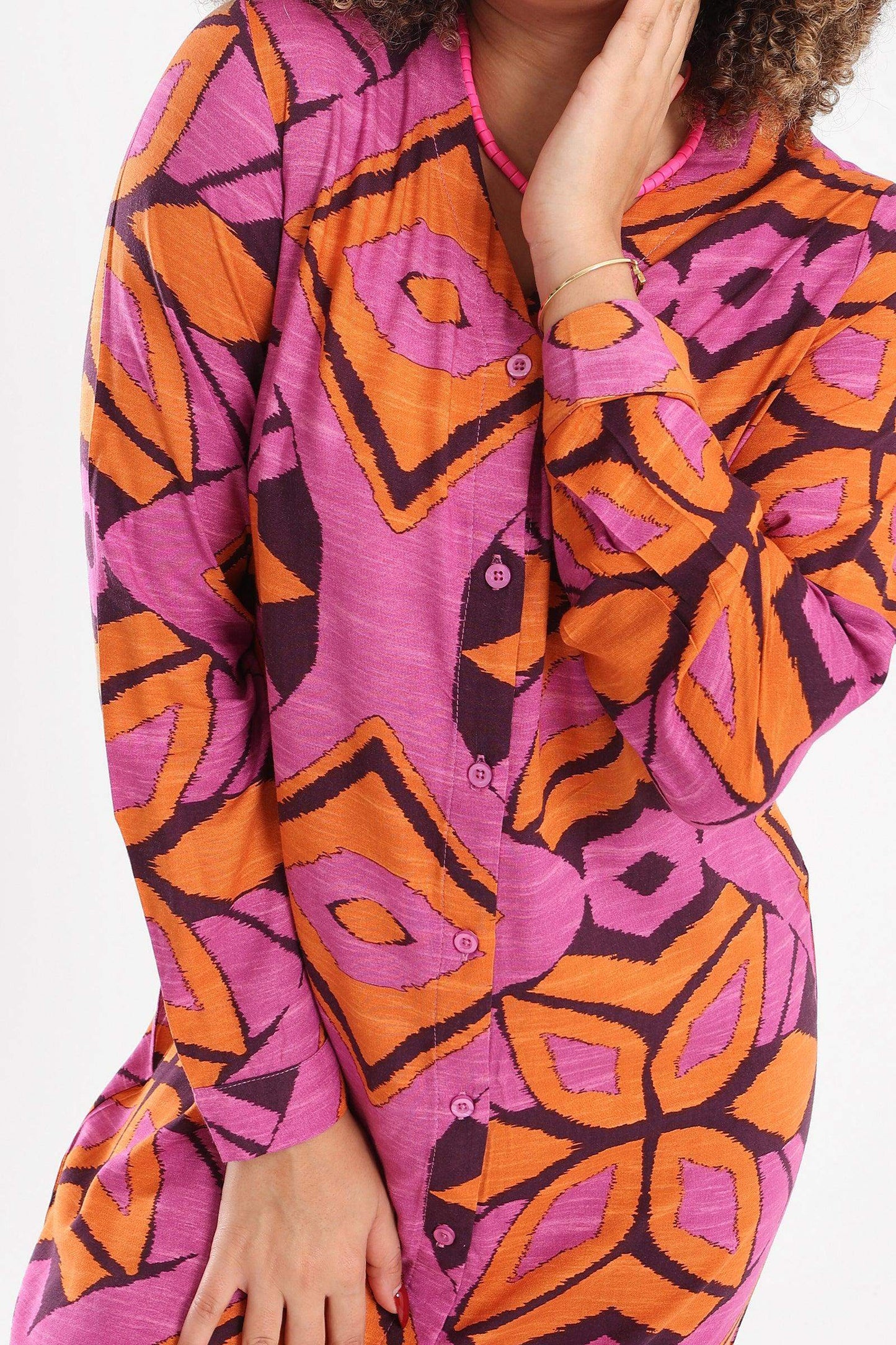 Vibrant Colored Shirt Dress - Carina - كارينا