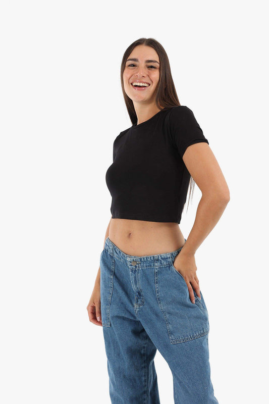 Viscose Plain Crop Top - Carina - كارينا
