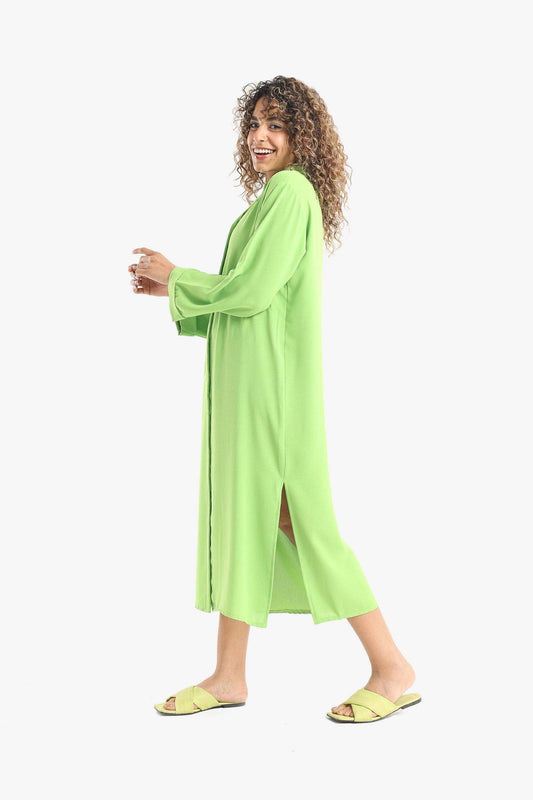 Voile Solid Shirt Dress - Carina - كارينا