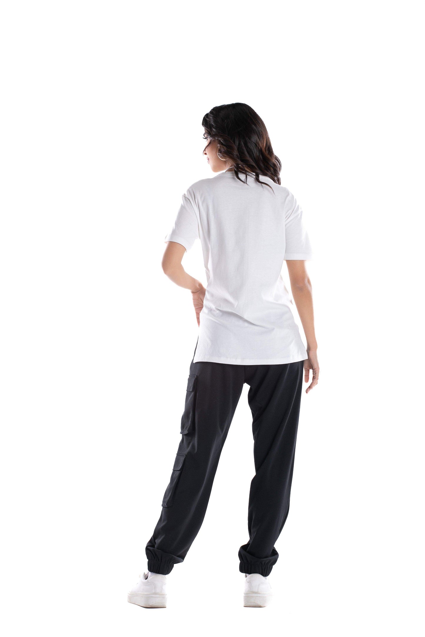 White Cotton Lounge T-Shirt - Carina - كارينا