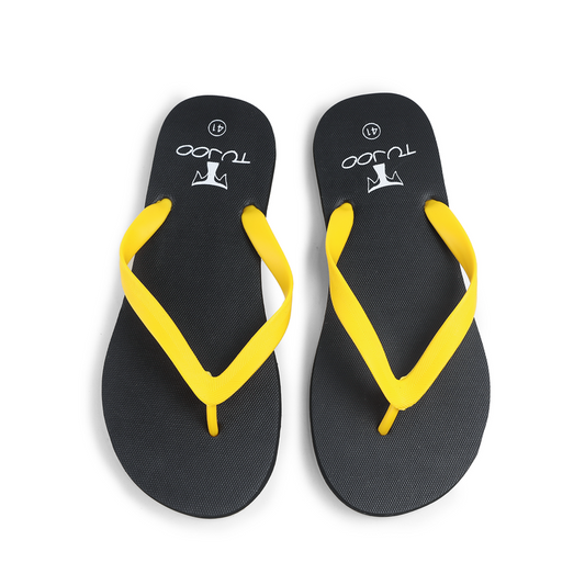 Cork Comfortable Slipper - Black & Yellow