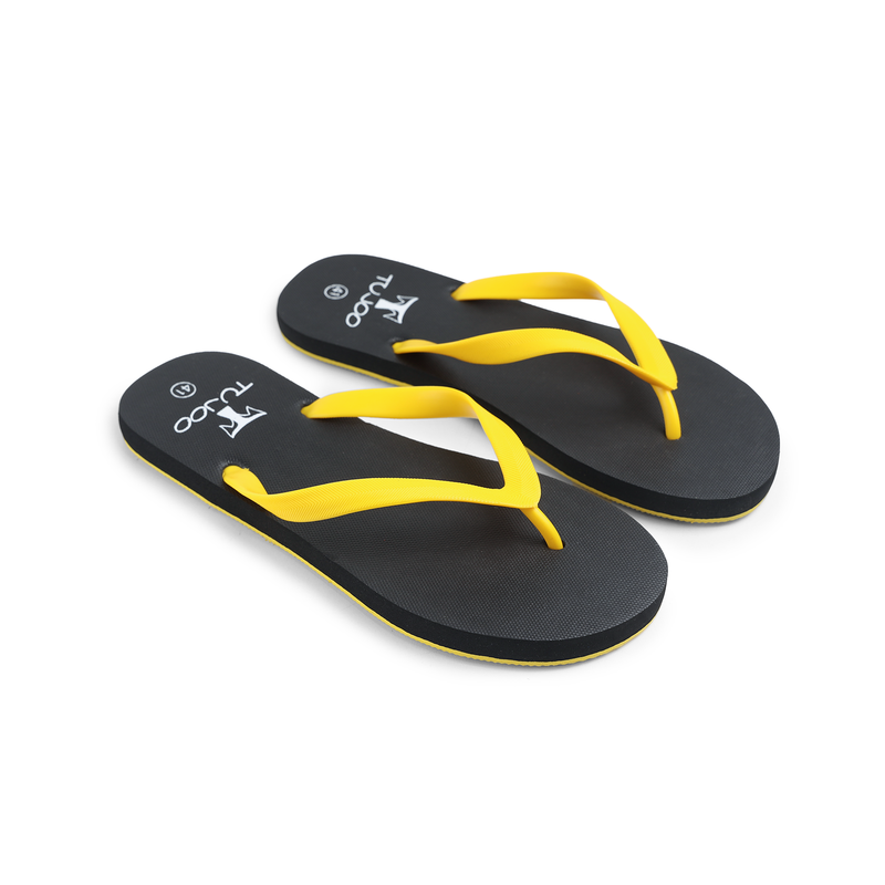 Cork Comfortable Slipper - Black & Yellow