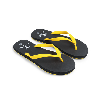 Cork Comfortable Slipper - Black & Yellow